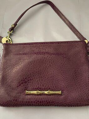 Elaine Turner Purple Leather Wristlet
